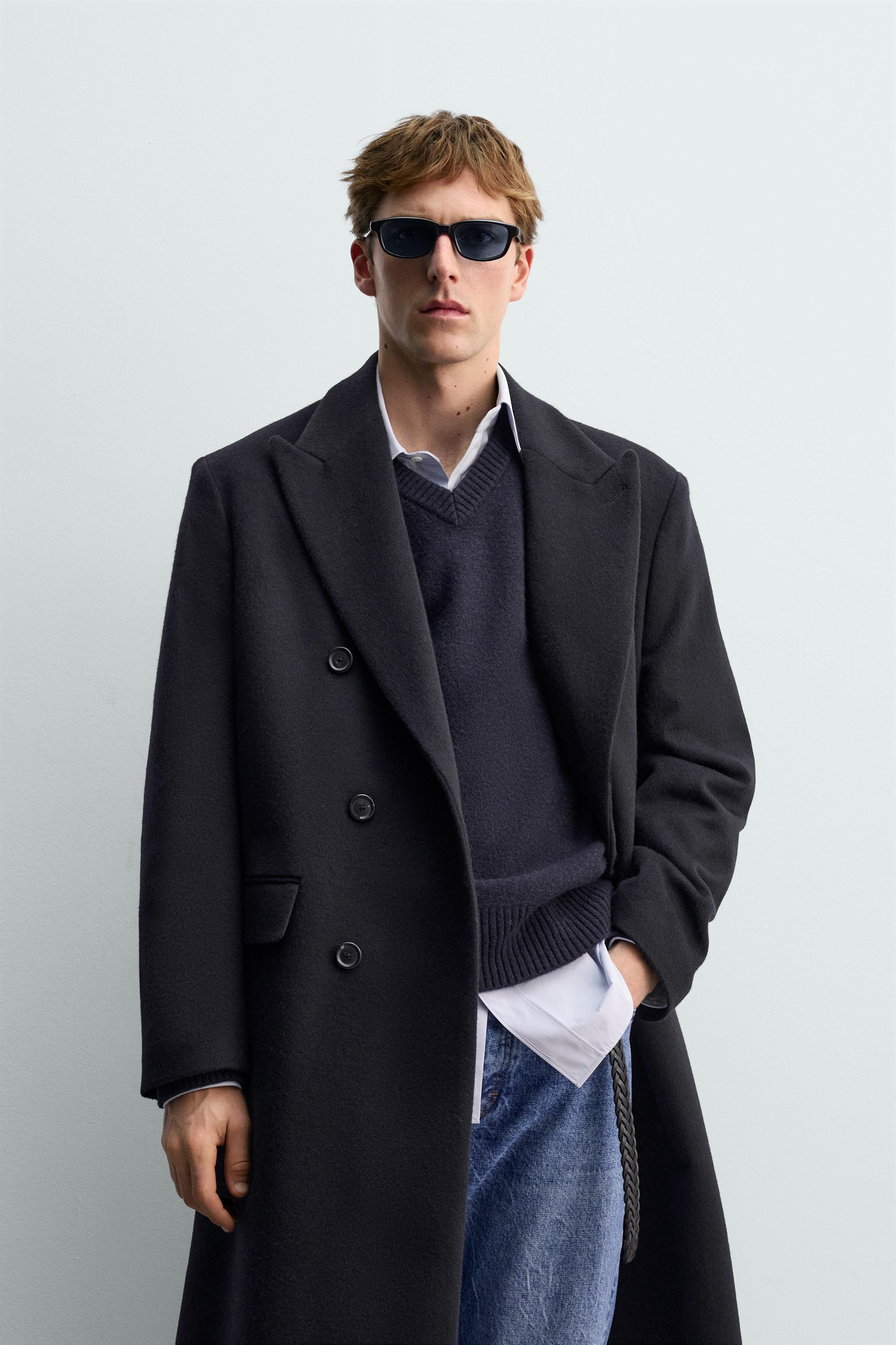 DOUBLE-BREASTED WOOL BLEND COAT AARON LEVINE X ZARA